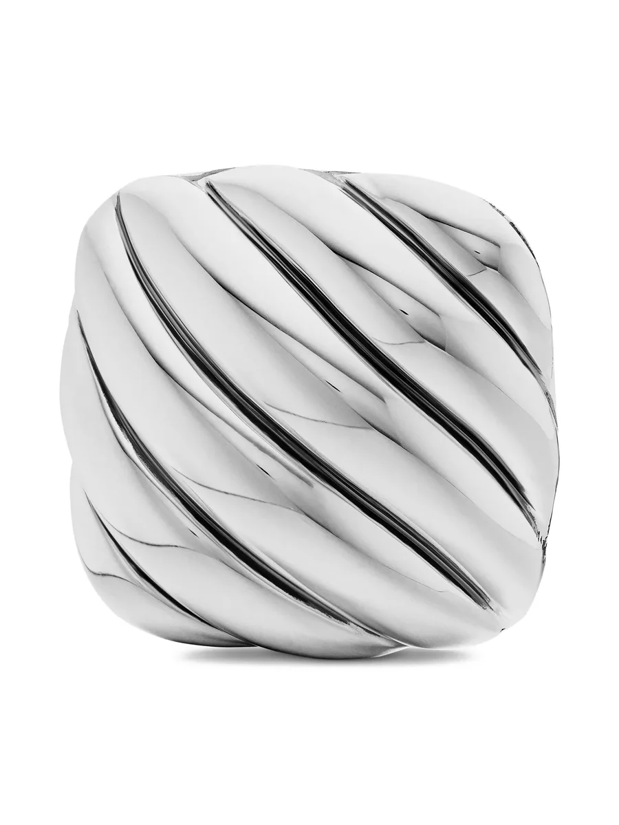 серебряные запонки Sculpted Cable Cushion (17 мм) 10