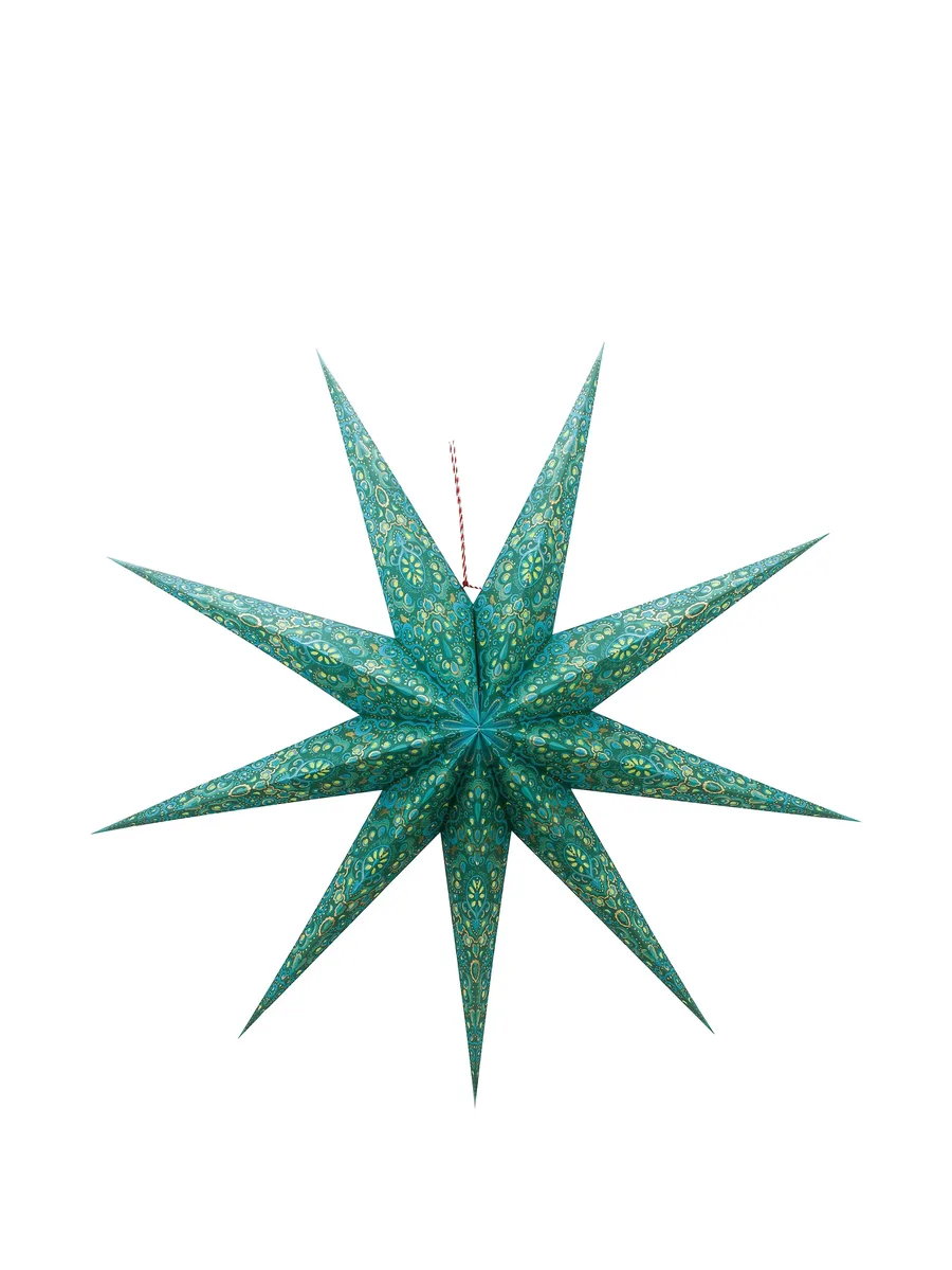 рождественский декор в виде звезды из бумаги 2