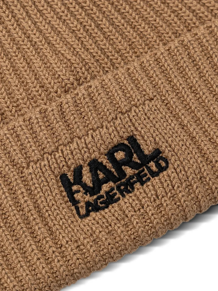 logo-embroidered ribbed-knit beanie hat 4