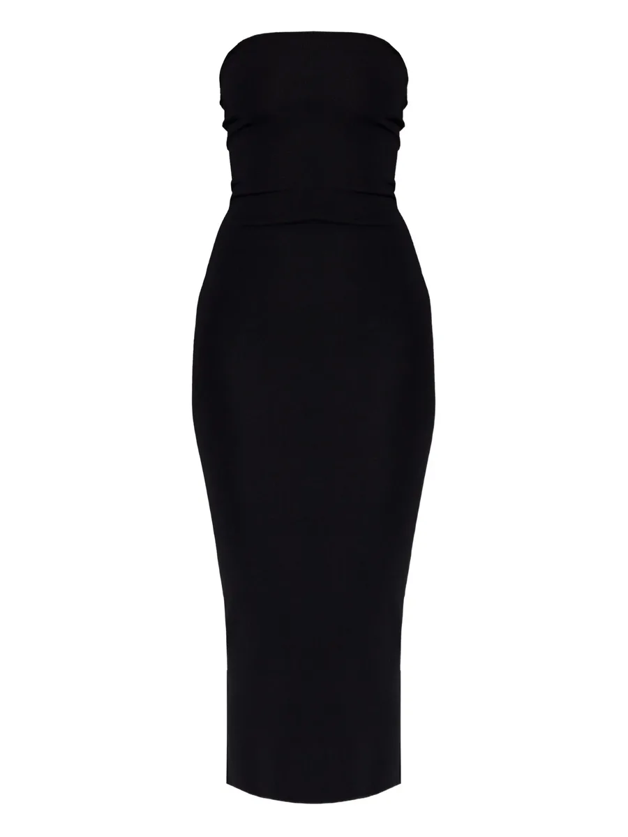 strapless ribbed midi dress 2