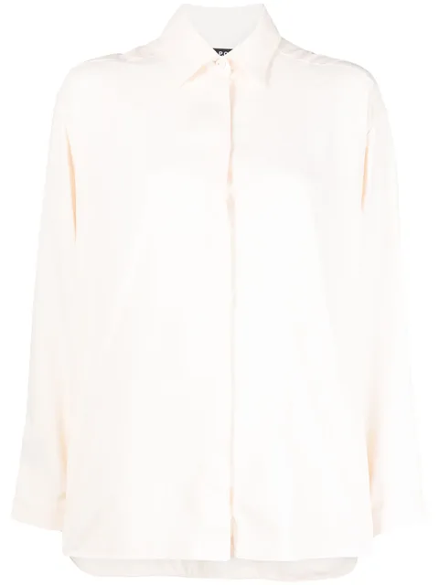 button-up silk shirt