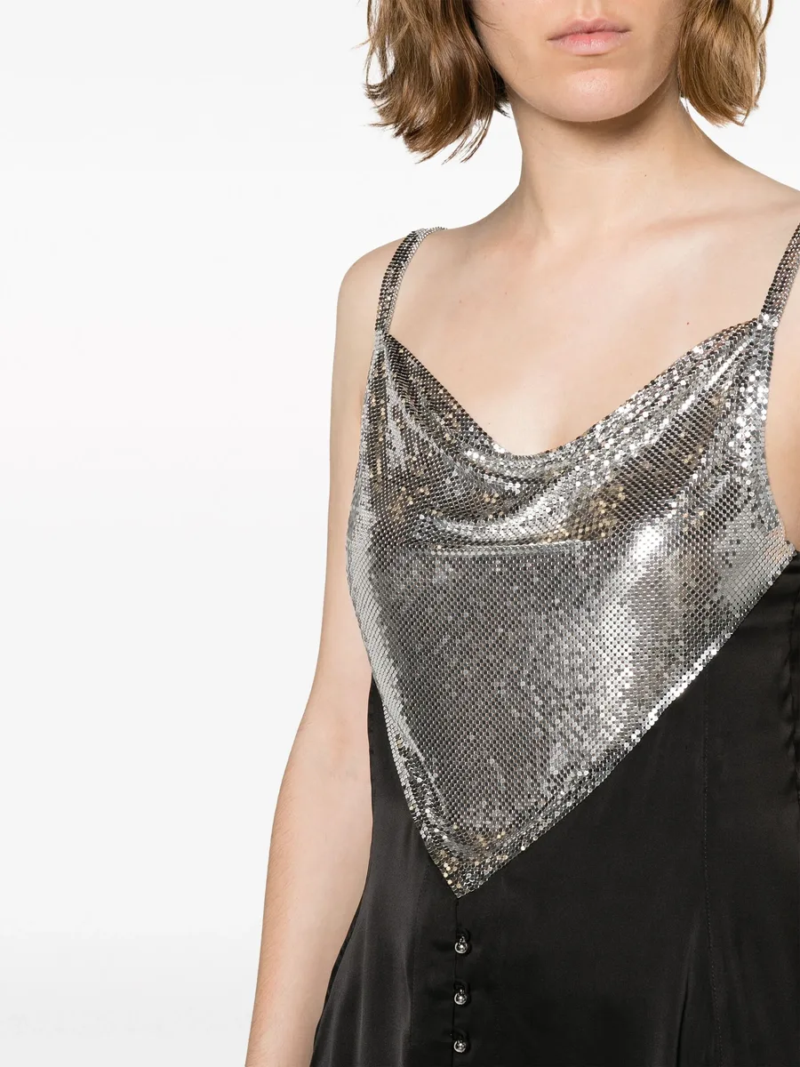 chainmail-panelled cowl-neck vest 9