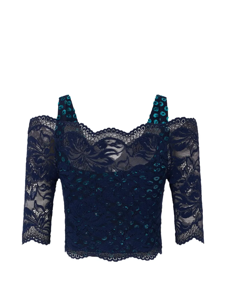 кружевной топ с эффектом тромплей 11