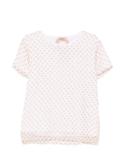 polka-dot sheer T-shirt