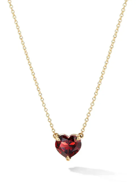 колье Chatelaine Heart из желтого золота с гранатом (8 мм)