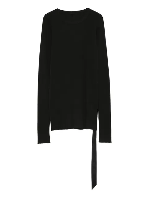 long-sleeve tie-detail top