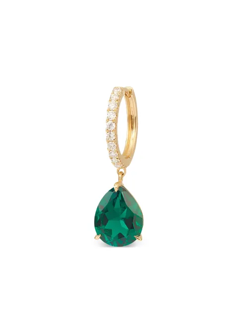 серьга Iris из желтого золота с бриллиантами и изумрудом