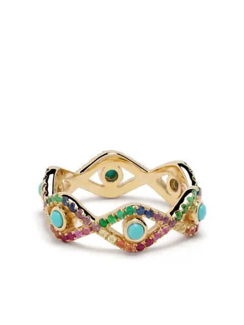 кольцо Rainbow Evil Eye Eternity из желтого золота