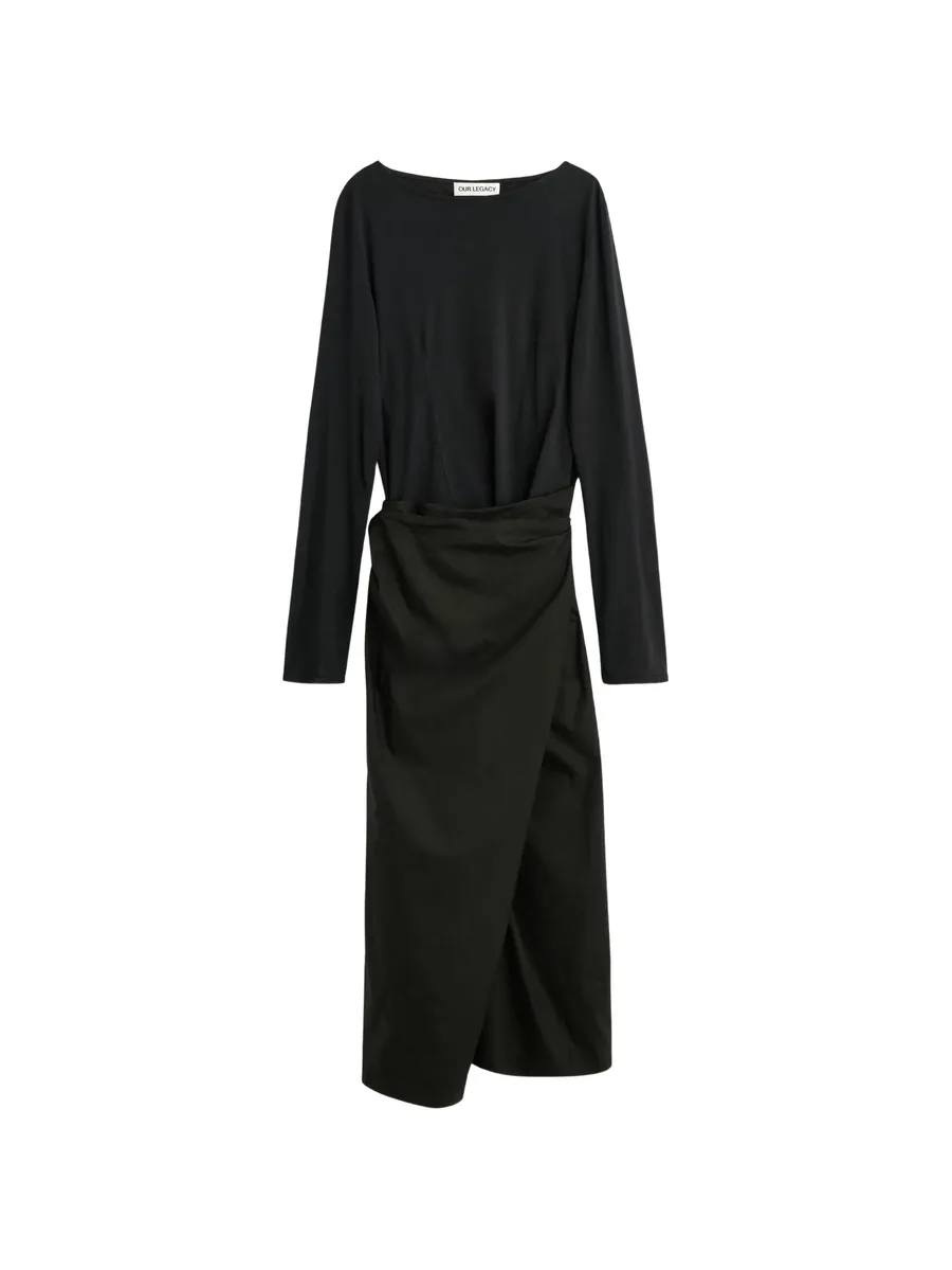 платье асимметричного кроя с драпировкой 2