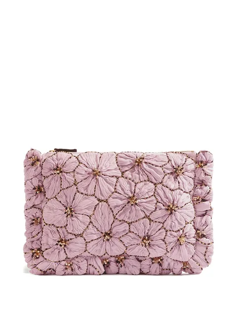 клатч с цветочной вышивкой