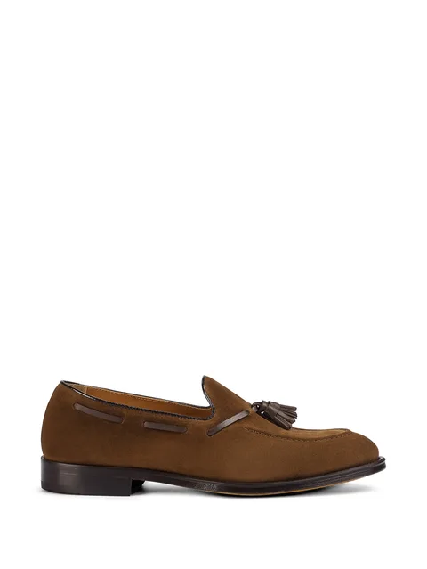 suede tassel loafers