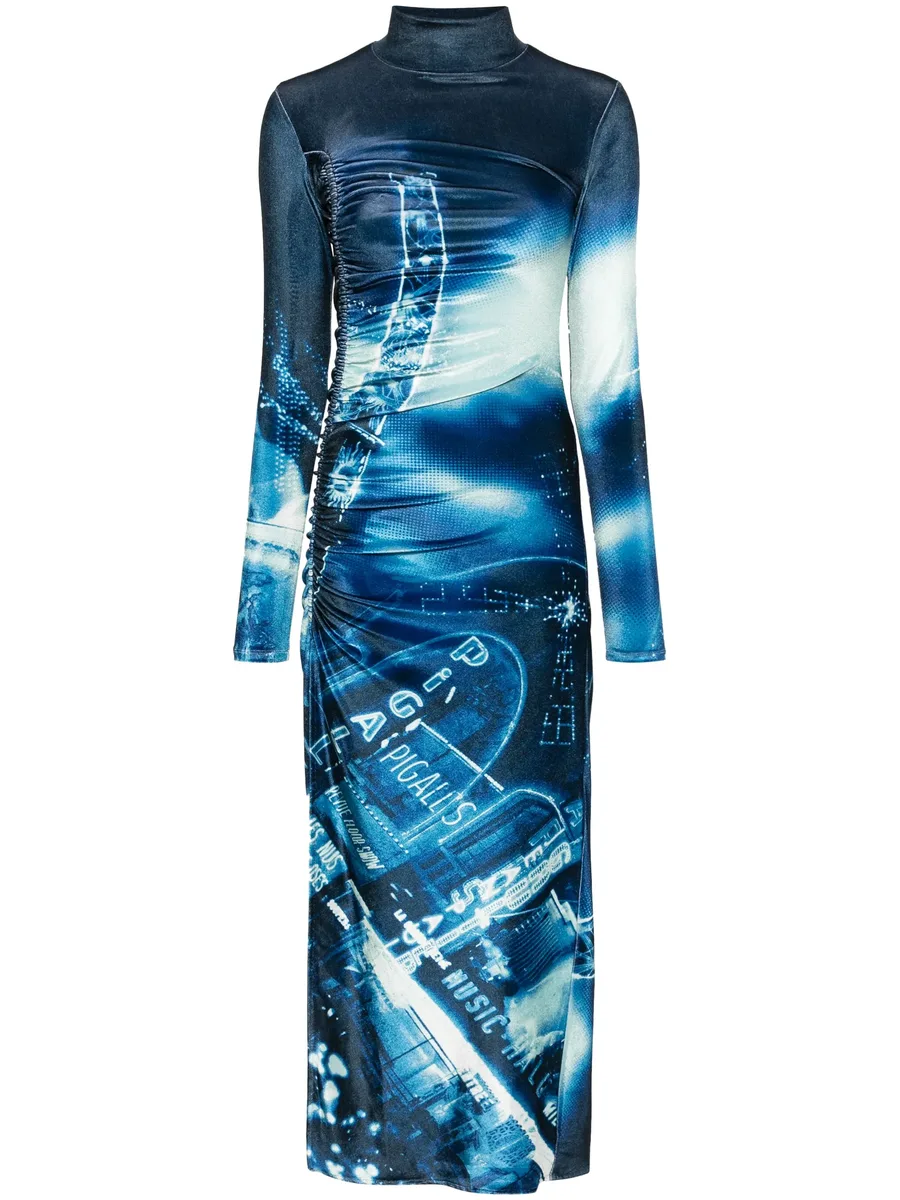 Pigalle-print velvet dress 2