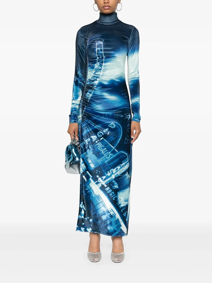 Pigalle-print velvet dress 3