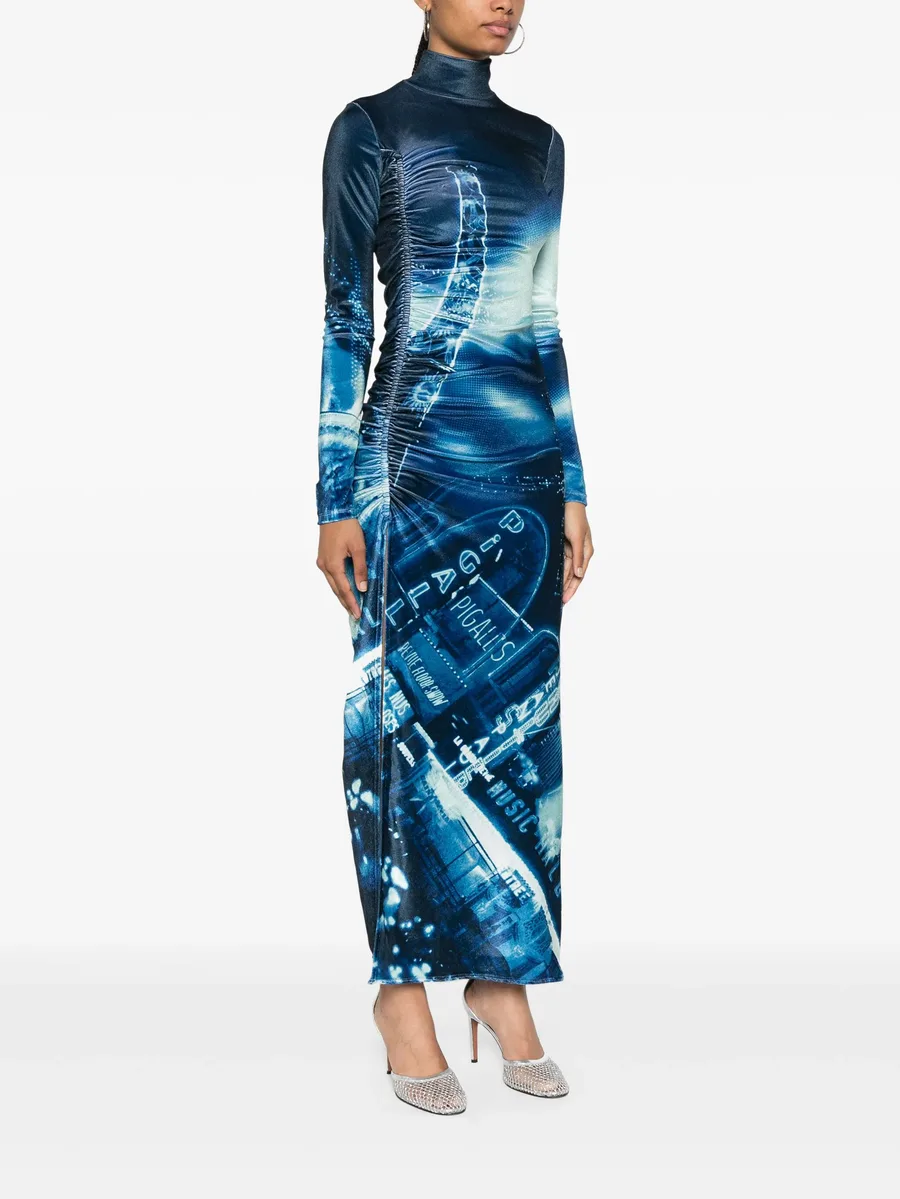 Pigalle-print velvet dress 6