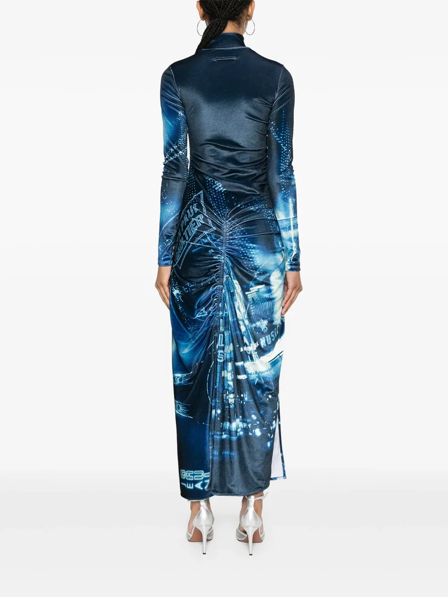 Pigalle-print velvet dress 8