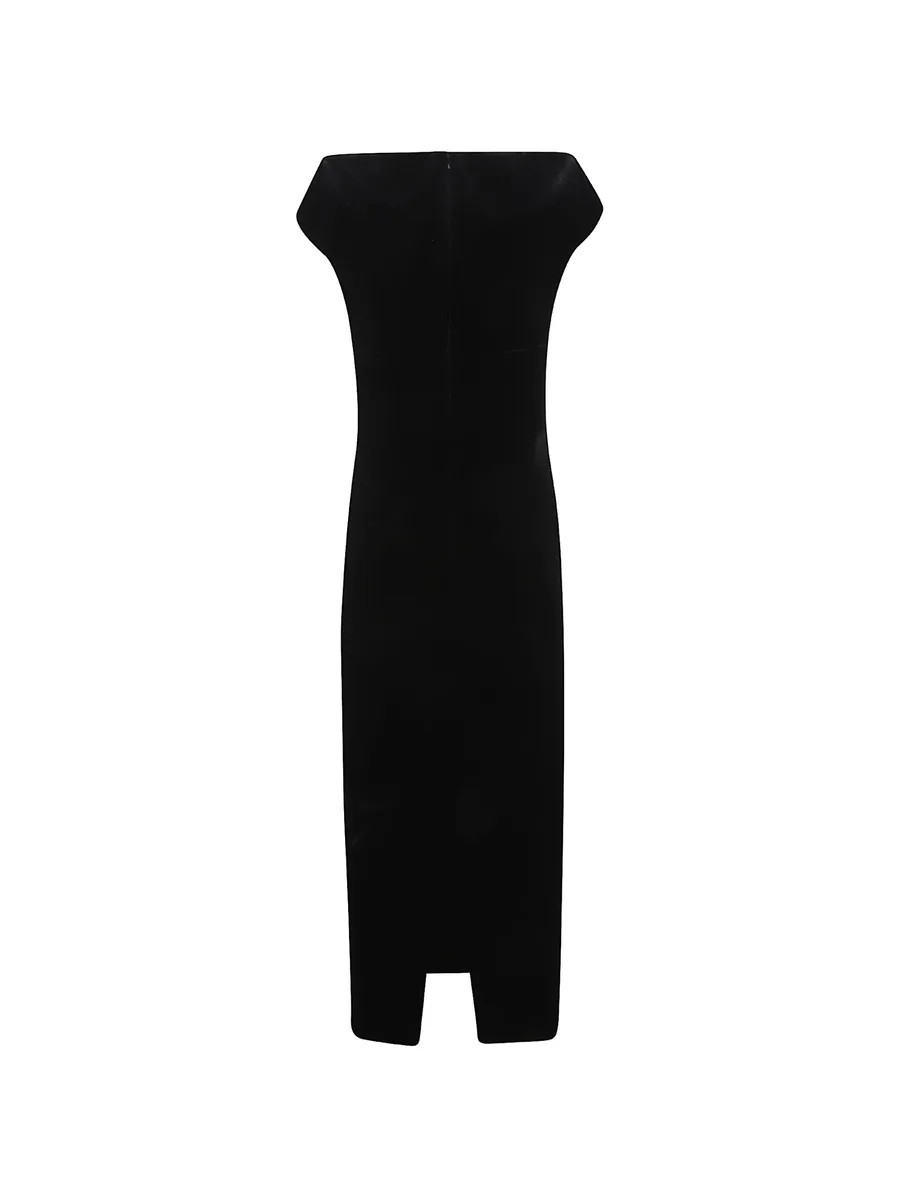 lace-trim velvet midi dress 4