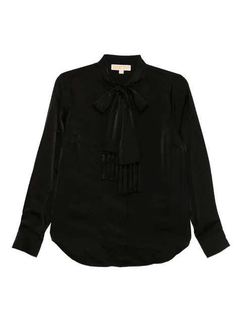 satin fringed blouse