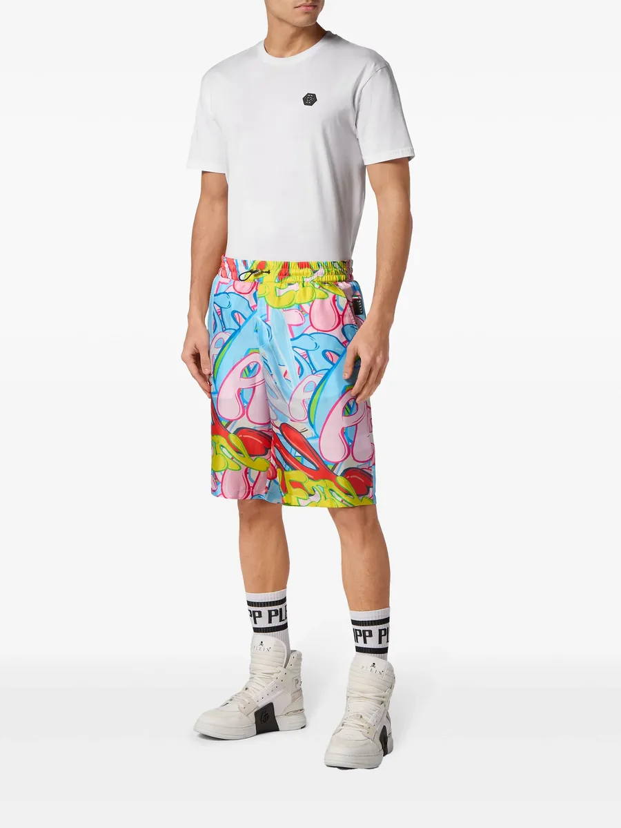 Bombing Graffiti silk bermuda shorts 3