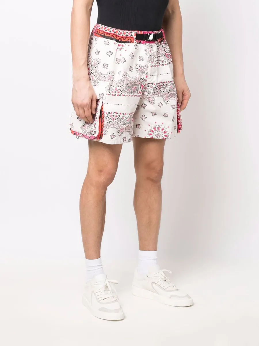 bandana-print cargo shorts 6