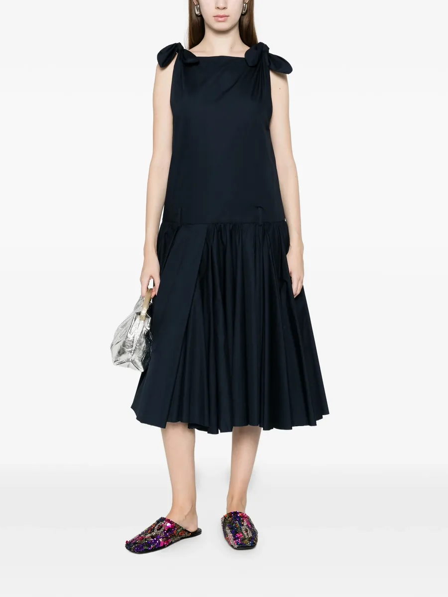 tie straps gathered dress 3