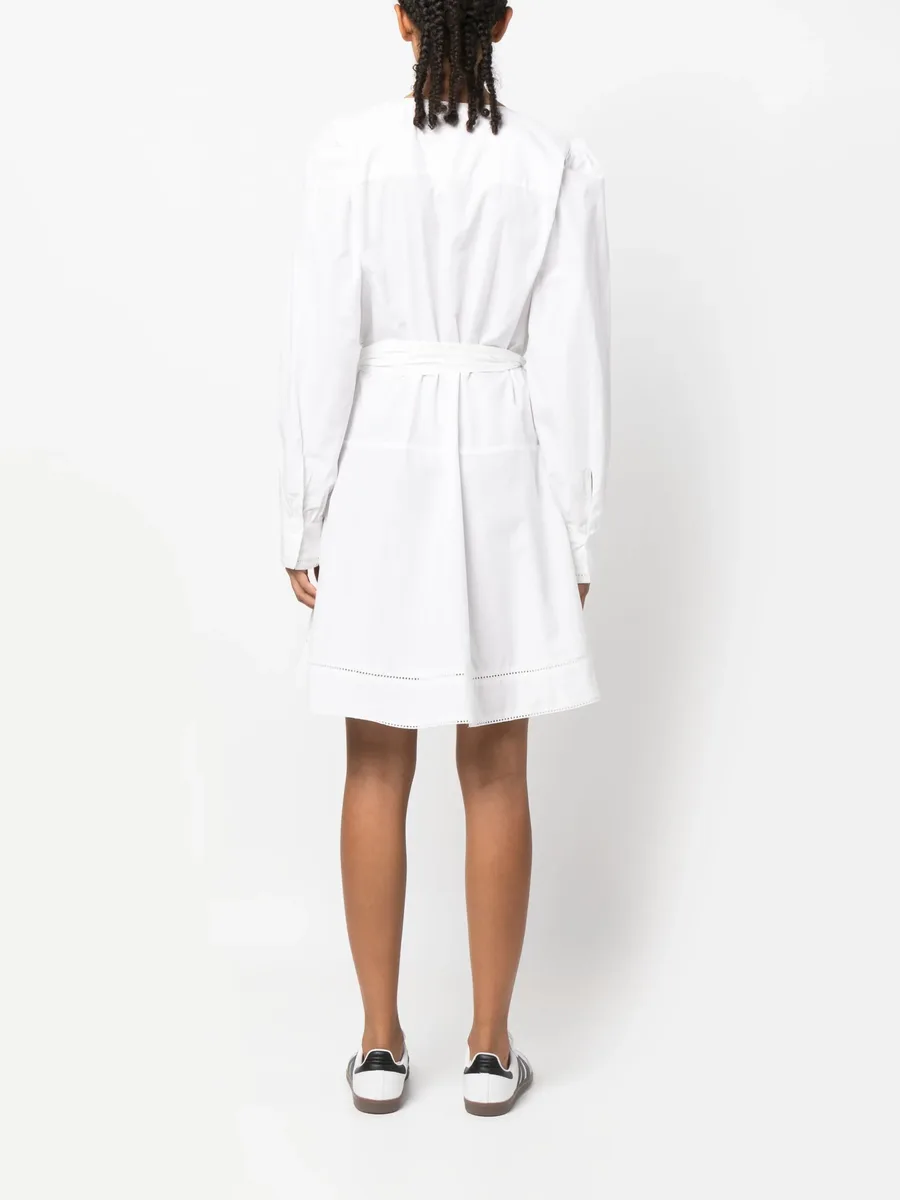 ladder-lace cotton short dress 8