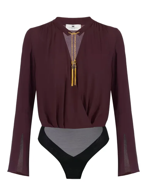 Georgette jewel-detail bodysuit