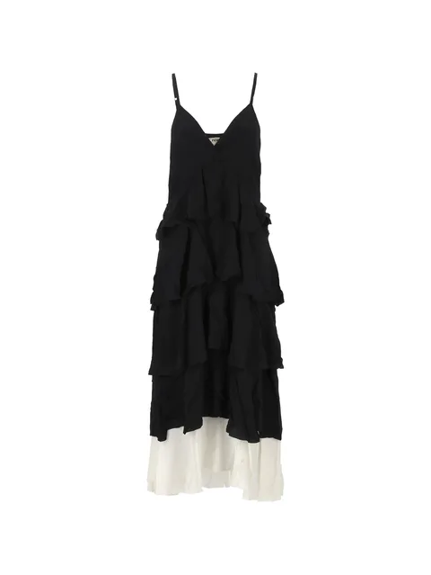 Midi ruffled tiered dress
