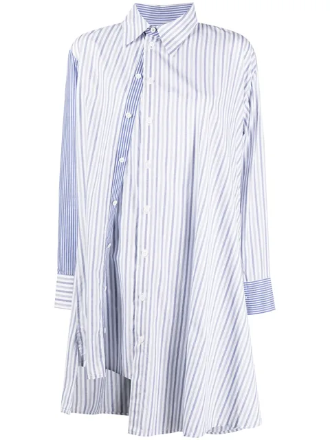 asymmetric striped cotton shirt
