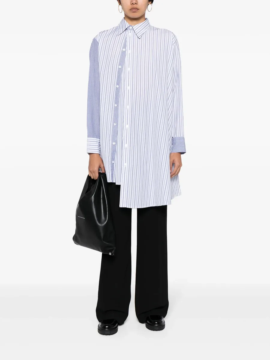 asymmetric striped cotton shirt 4