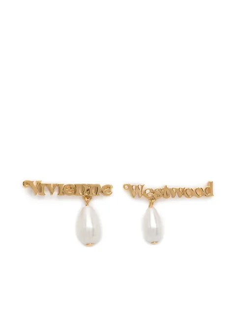 Amelia logo-lettering earrings