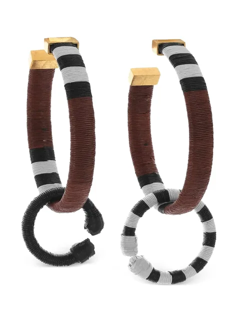 Color Parallelism striped hoop earrings