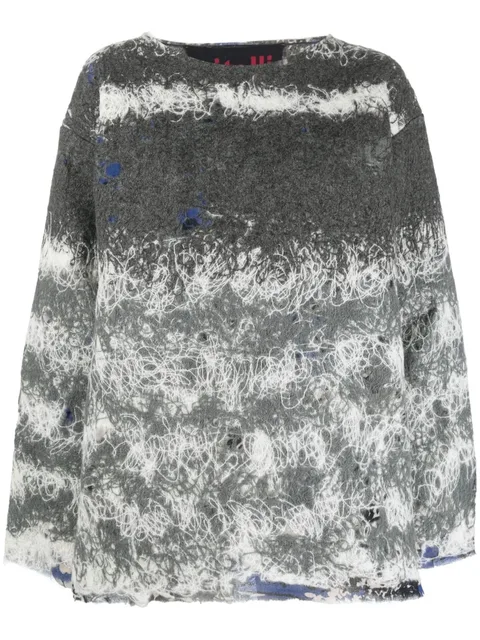 contrasting-stitch knit jumper