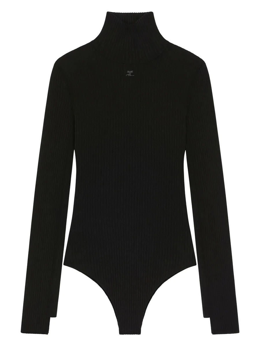 ribbed mock-neck bodysuit 2
