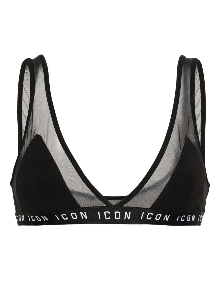 бюстгальтер с логотипом и сетчатыми вставками 2