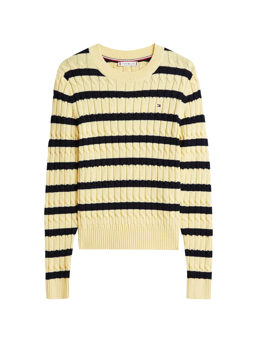striped cable-knit sweater 2