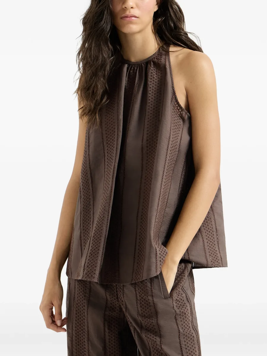 techno cotton poplin broderie anglaise top with monili 7