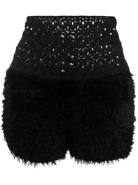 broderie-anglaise studded shorts