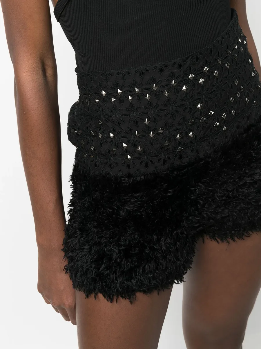 broderie-anglaise studded shorts 10