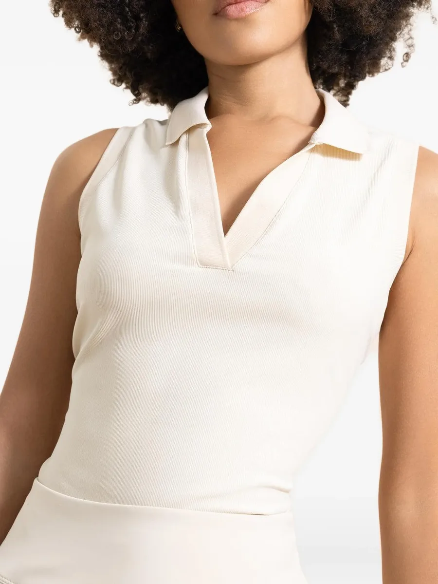 V-neck sleeveless polo top 8