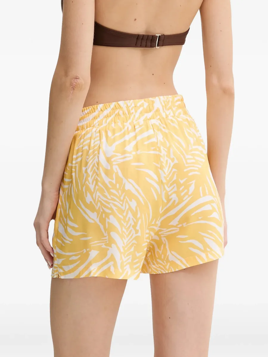 Annie leaf-print drawstring shorts 5