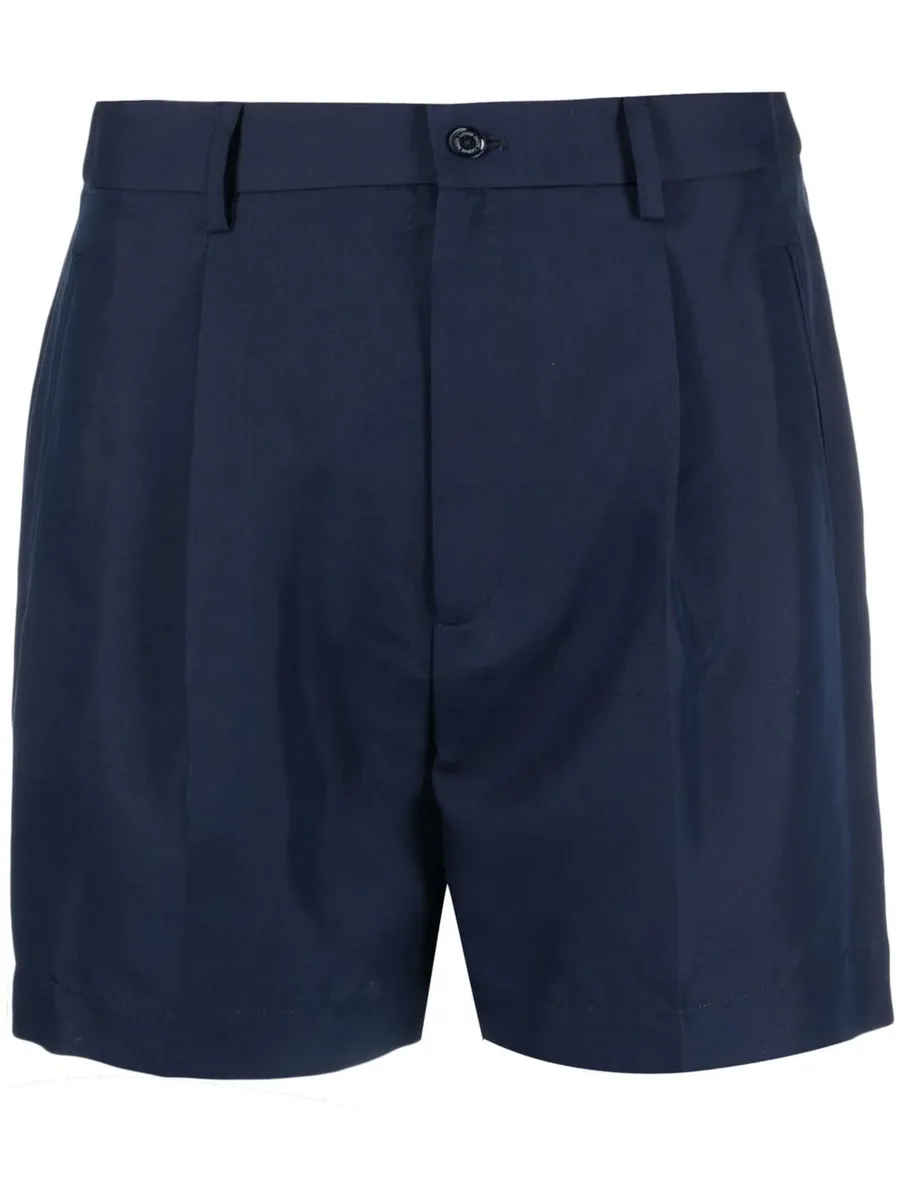 pleated silk shorts 1