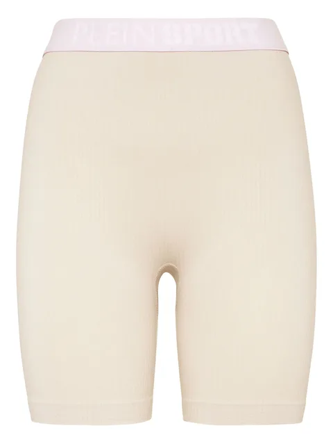 ribbed logo seamless biker shorts