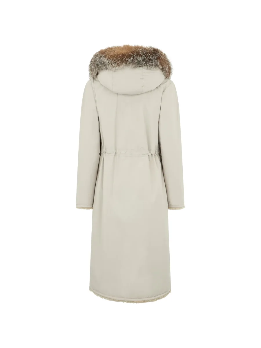 fur collar double-breasted coat 4