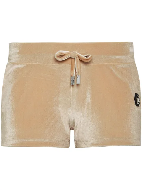 rhinestone-embellished drawstring shorts