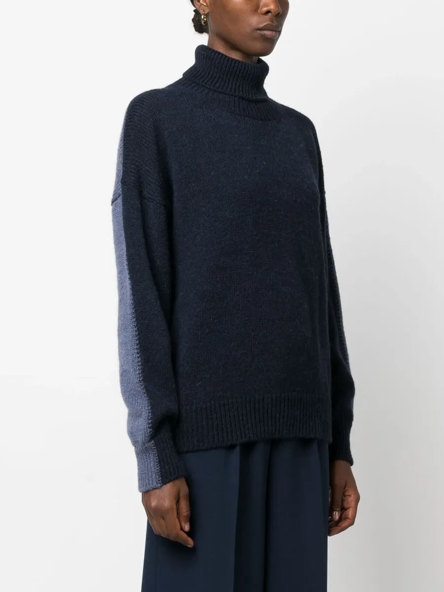 two-tone roll-neck jumper 6