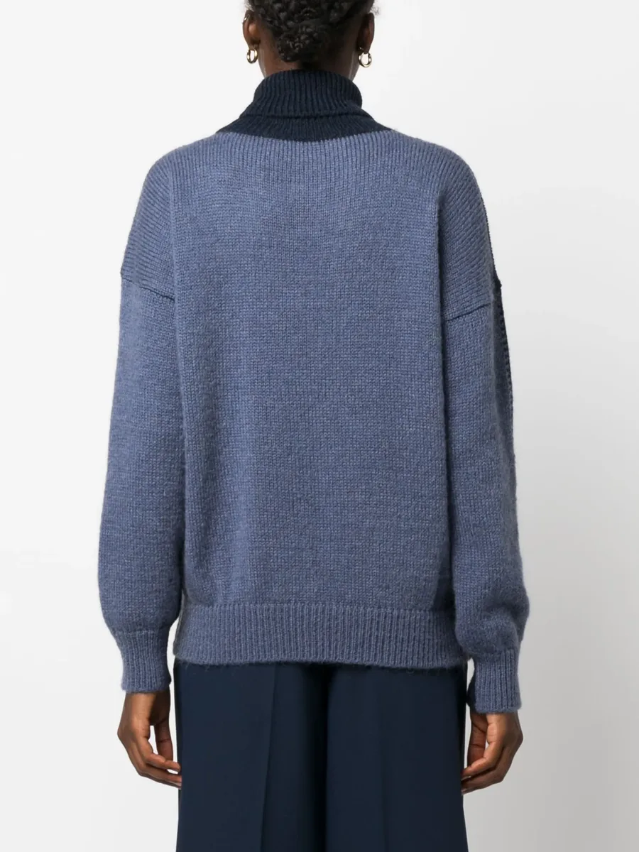 two-tone roll-neck jumper 8