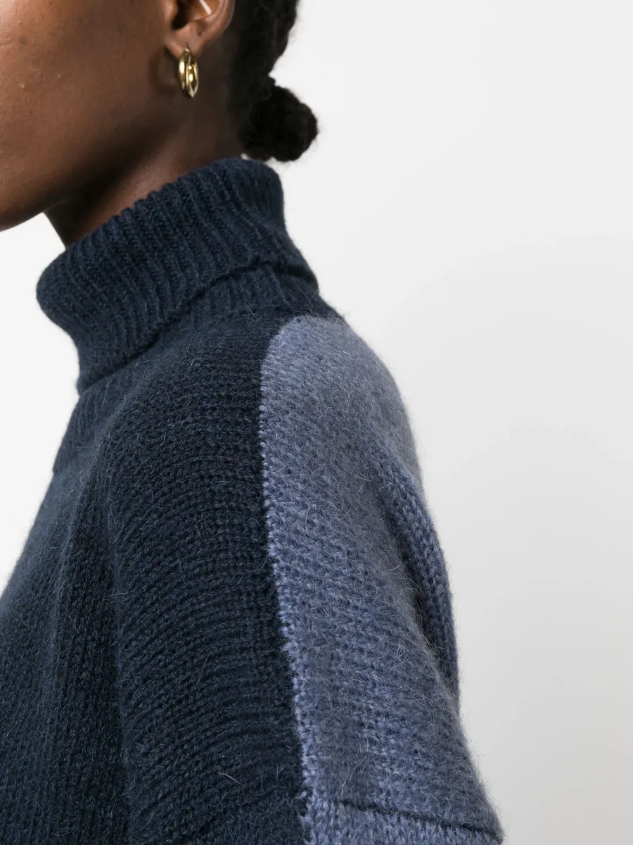 two-tone roll-neck jumper 9