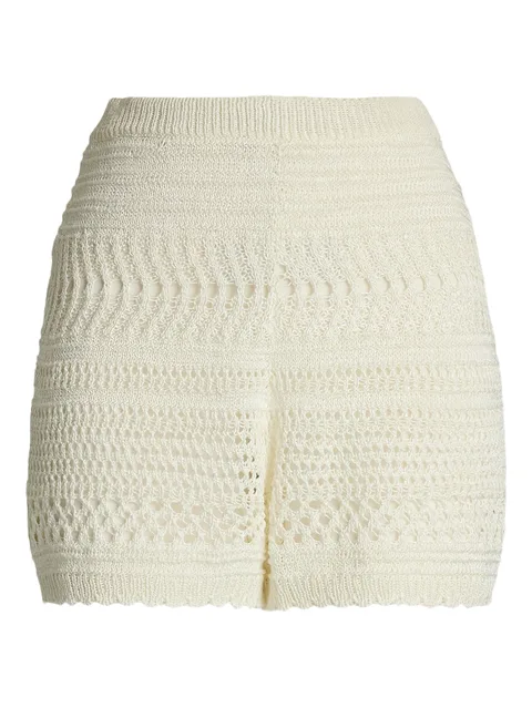crochet-knit shorts