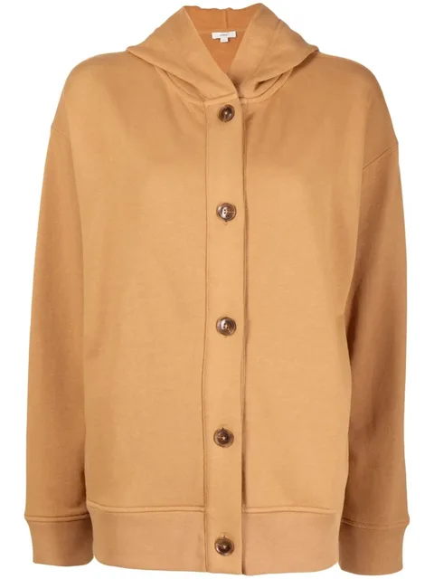 button-up cotton hoodie