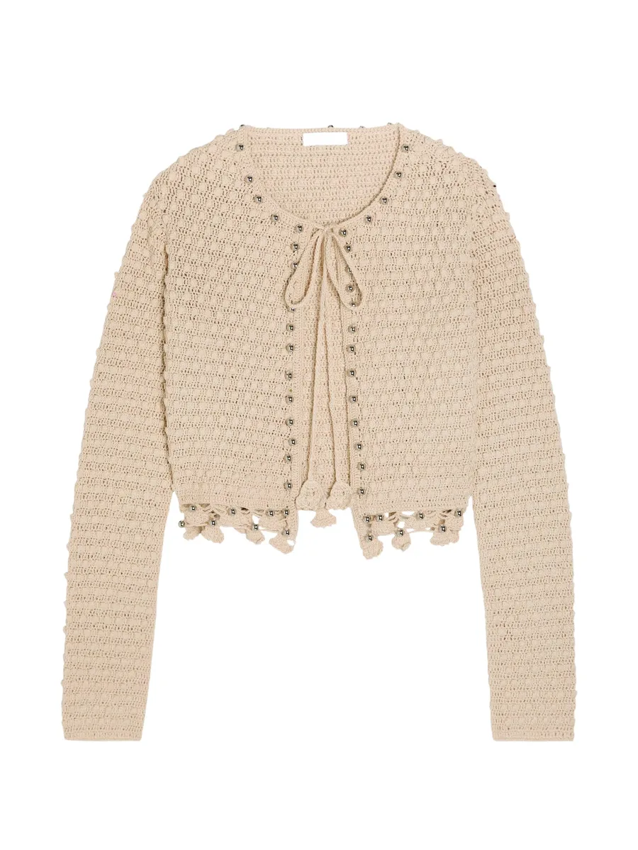 bead-embellished crochet cardigan 2